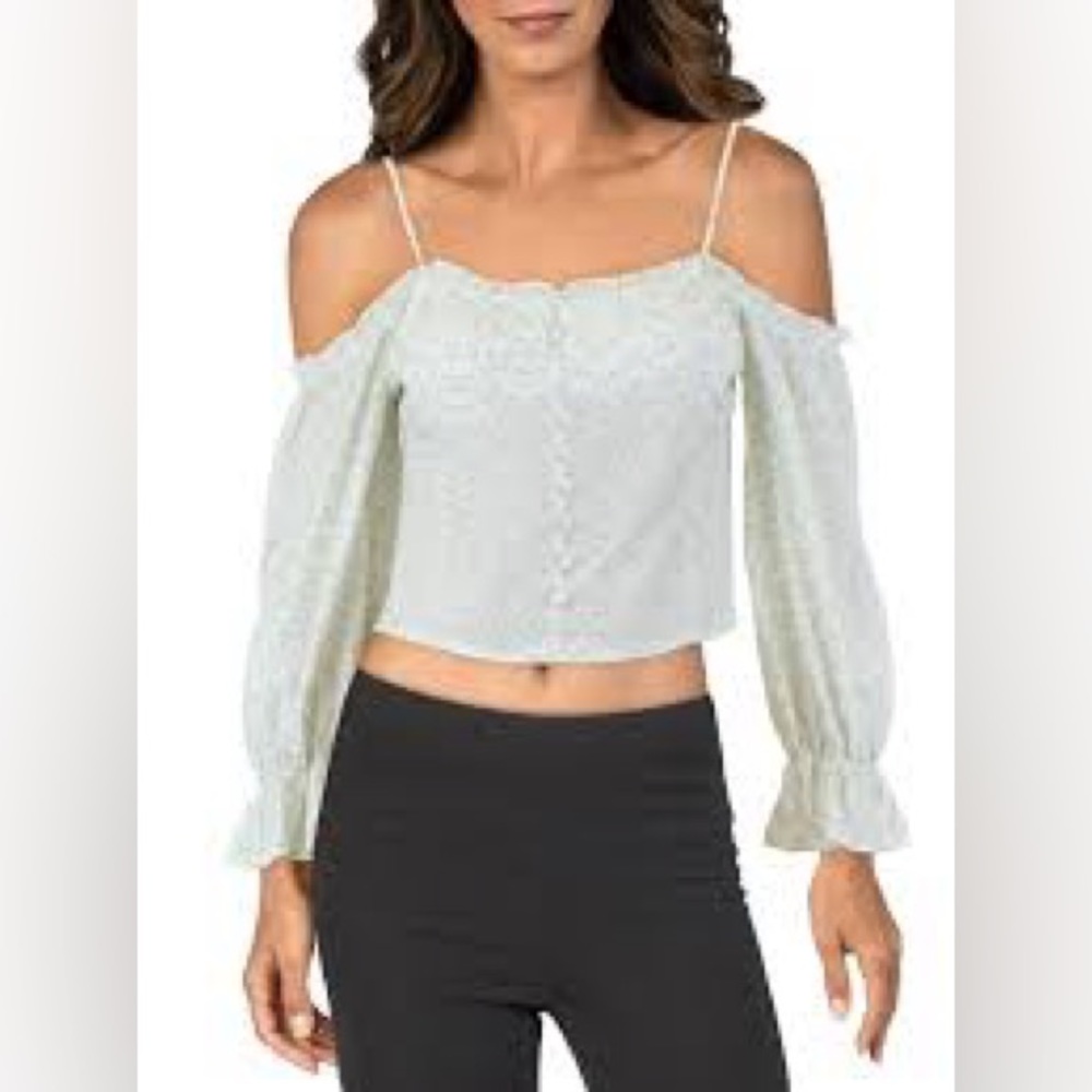 NWT|Line & Dot|Off the shoulder|Crop top|Floral|Spring|Summer|Pull over|sz M